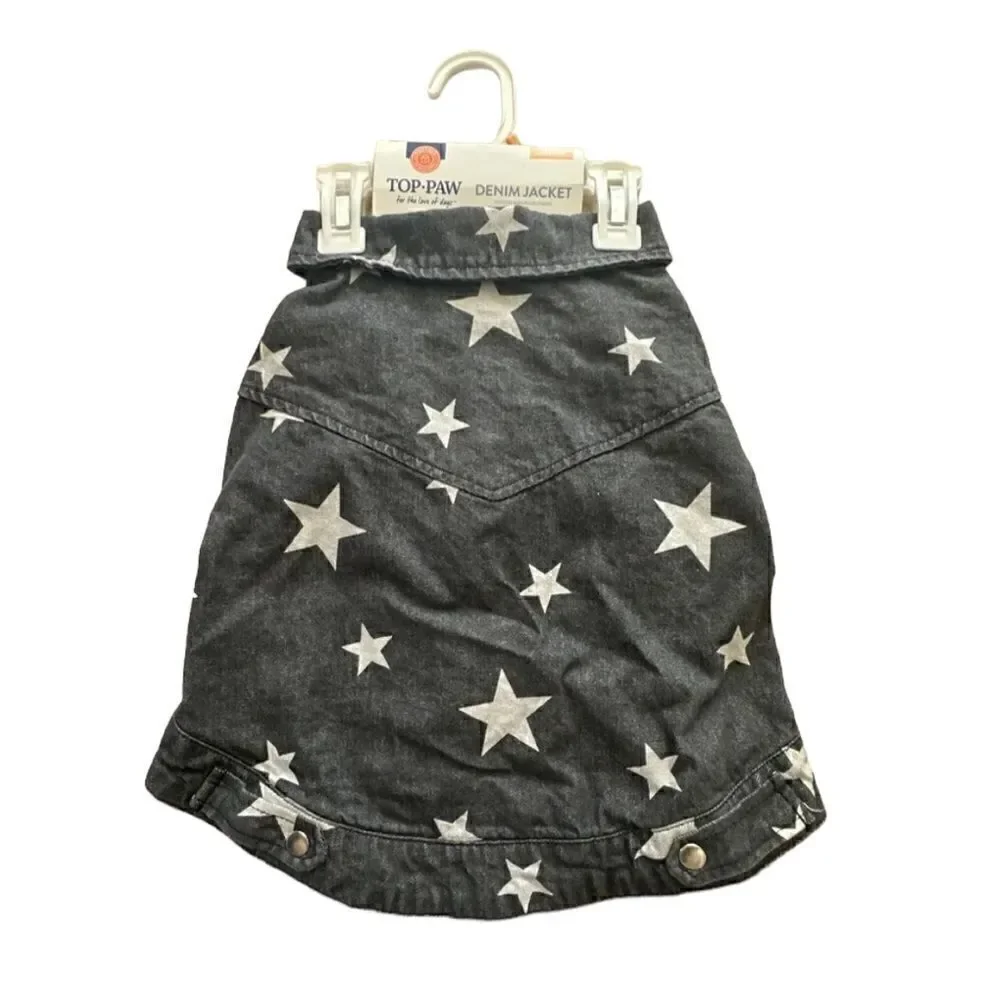 Top Paw  Denim Dog Jacket  Brand Dog Denim Jacket Short Sleeve